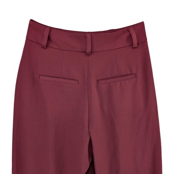Jason Wu Wide Leg Pants Womens Burgundy Pleated High Rise Slacks Size XS - Picture 4 of 12
